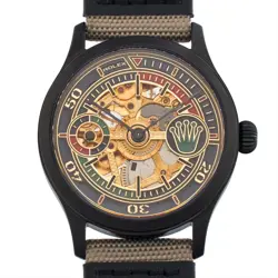 ANTIQUE MARRIAGE WATCH ROLEX 42MM MEN'S MANUAL WINDING SKELETON