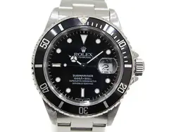 USED ROLEX SUBMARINER DATE 16610 BLACK CASE: 40MM MEN'S WATCH #103115