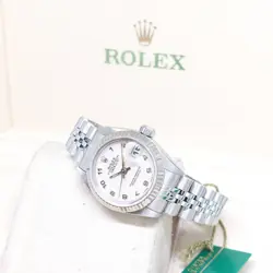 ROLEX 26MM OYSTER PERPETUAL IVORY ARABIC LADY DATEJUST REF: 69174 (S SERIES)