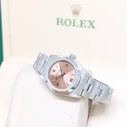 ROLEX 24MM SALMON BROWN OYSTER PERPETUAL REF: 76080 (Y SERIES)