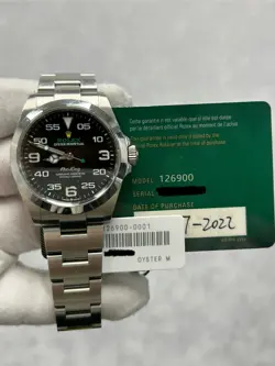 ROLEX AIR-KING 126900 WITH CARD 40MM BLACK DIAL OYSTER BRACELET