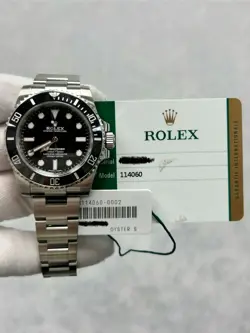ROLEX SUBMARINER 114060 WITH CARD BLACK DIAL 40MM STAINLESS STEEL OYSTER BRACELE