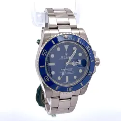 ROLEX SUBMARINER 40MM WHITE GOLD SMURF BLUE CERAMIC 116619 LB