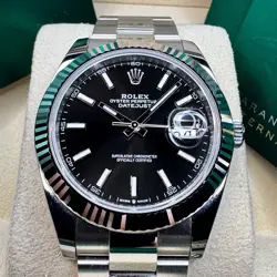 2024 ROLEX DATEJUST 41MM BLACK DIAL 126334 - OYSTER, BOX & PAPERS MINT CONDITION