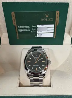 ROLEX STAINLESS STEEL 40MM MILGAUSS GREEN 116400GV BOX WARRANTY 2011