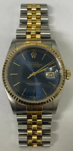 2000 - ROLEX DATEJUST 16233 TWO TONE BLUE DIAL - MEN'S