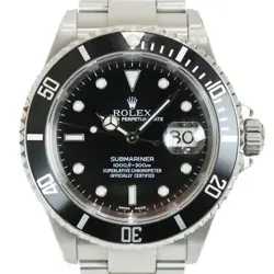 USED ROLEX SUBMARINER DATE 16610 BLACK CASE: 40MM MEN'S WATCH #102115