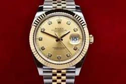 2024 ROLEX DATEJUST 41 18K YELLOW GOLD & STEEL FACTORY DIAMOND DIAL 126333 FS