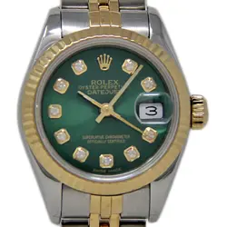 ROLEX DATEJUST 26MM STEEL & YELLOW GOLD AUTOMATIC GREEN DIAMOND (CUSTOM) #2298-1