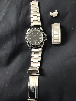 Rolex Submariner Oyster Date Steel Black Dial Mens Watch W/Partial Band