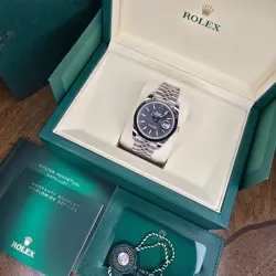 UNWORN ROLEX DATEJUST PERPETUAL 126334 SLATE GREY JUBILEE 18K GOLD 41MM B&P