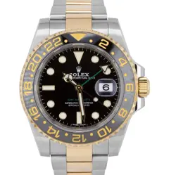MINT ROLEX GMT-MASTER II CERAMIC 116713 BLACK TWO-TONE 18K GOLD 40MM WATCH