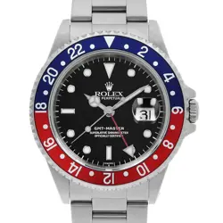 ROLEX GMT MASTER RED BLUE BEZEL 16700 BLACK 3 ROW OYSTER BRACELET U NUMBER S...
