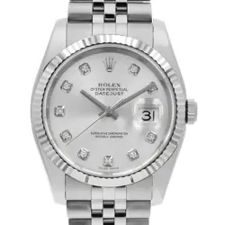 ROLEX DATEJUST 10P DIAMOND 116234G SILVER 5 ROW JUBILEE BRACELET D NUMBER SE...