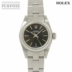 ROLEX OYSTER PERPETUAL 67180 T WOMEN WATCH BLACK AUTOMATIC WATCH OYSTER PERPE