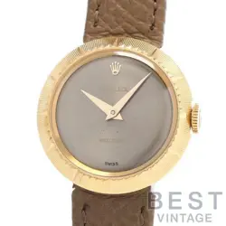 ROLEX PRECISION UFO 9519 WOMEN GRAY K18 YELLOW GOLD WATCH WATCH PRECISION UFO