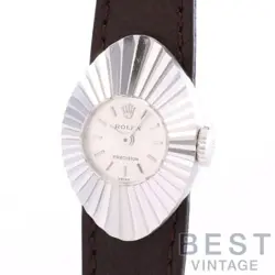 ROLEX CHAMELEON PRECISION ALMOND 2000 WOMEN SILVER K18 WHITE GOLD WATCH WATCH
