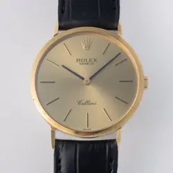 ROLEX CELLINI 5122 VINTAGE HAND-WINDING 18KYG CASE & LEATHER BELT 1975