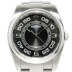 AUTH ROLEX OYSTER PERPETUAL 116000 M670627 BLACK WHITE MEN'S WRIST WATCH