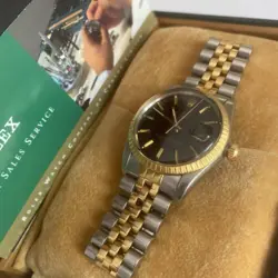 ROLEX GOLD MENS WATCH OYSTER PERPETUAL DATEJUST 16233