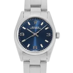 ROLEX OYSTER PERPETUAL 77080 BLUE 369 WHITE BAR A NUMBER SECOND HAND BOYS (U...