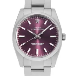 ROLEX OYSTER PERPETUAL 114200 RED GRAPE RANDOM NUMBER SECOND HAND MENS