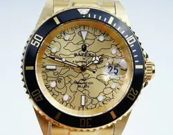 A BATHING APE BAPEX T001 SERIES ROLEX SUBMARINER TYPE 40MM AUTOMATIC WATCH GOLD