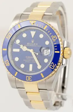 MINT PAPERS Rolex Submariner Date Two-Tone Gold Steel BLUE 40mm 116613 LB BOX