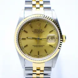 ROLEX 18K GOLD-COMBINED DAY JUST MEN'S WATCH 16233