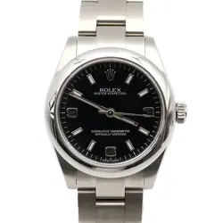 ROLEX OYSTER PERPETUAL BLACK DIAL 31MM STEEL WOMEN'S WATCH AA48446