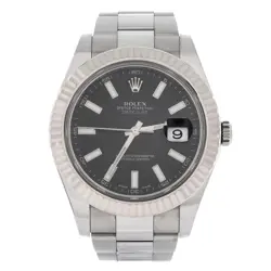 ROLEX OYSTER PERPETUAL DATEJUST II AUTOMATIC WATCH STAINLESS STEEL AND WHITE