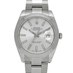 ROLEX 4/17  DATEJUST 41 126300 RANDOM SERIAL SILVER WATCH WRISTWATCH R45_0414