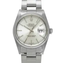 ROLEX 4/17  DATEJUST 16200 F NUMBER 2003 SILVER WATCH WRISTWATCH R45_0414