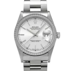 ROLEX 4/17  DATEJUST 16220 NUMBER A 1999 PRODUCTION SILVER WATCH WRISTWATCH R45_