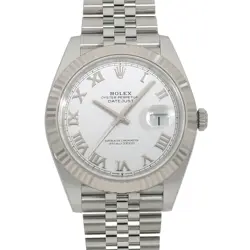 ROLEX LONE  DATEJUST 41 126334 WHITE ROME WATCH R45_0414