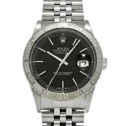 ROLEX 4/17  DATEJUST THUNDERBIRD 16264 Y NO. 2002 BLACK WATCH WRISTWATCH R45_041