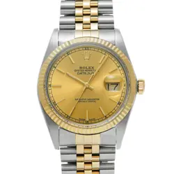 ROLEX 4/17  DATEJUST 16013 92ND UNIT MANUFACTURED AROUND 1985 CHAMPAGNE WATCH WR