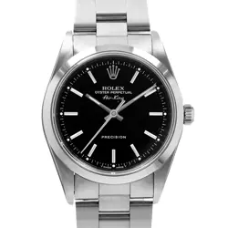 ROLEX AIR KING 14000 34MM BLACK INDEX STEEL OYSTER AUTOMATIC MENS WATCH 1997
