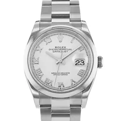 ROLEX DATEJUST 36 126200 WHITE ROMAN STAINLESS STEEL OYSTER MENS WATCH 2020