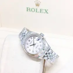 ROLEX 26MM SILVER JUBILEE DIAMONDS DATEJUST REF: 179174 (V SERIES)