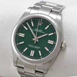 ROLEX OYSTER PERPETUAL 41 124300 GREEN DIAL STEEL AUTOMATIC BOX WARRANTY CARD