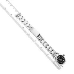 ROLEX OYSTER PERPETUAL MIDSIZE BLACK DIAL STEEL LADIES WATCH 67480
