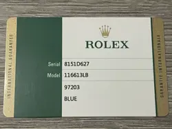 ROLEX GUARANTEE WARRANTY CARD BOOKLET 2016 SUBMARINER DATE 116613LB !