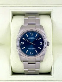 2008 ROLEX OYSTER PERPETUAL 36MM 116034 STAINLESS STEEL BLUE DIAL