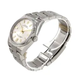 ROLEX OYSTER PERPETUAL 36MM SILVER STEEL BAG WATCH AUTHENTIC