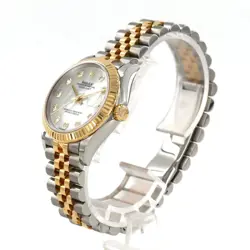 ROLEX DATEJUST 31MM WHITE STEEL BAG WATCH AUTHENTIC