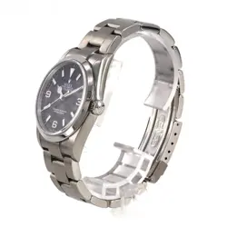 ROLEX EXPLORER BLACK STEEL BAG WATCH AUTHENTIC