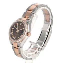 ROLEX DATEJUST BROWN STEEL BAG WATCH AUTHENTIC