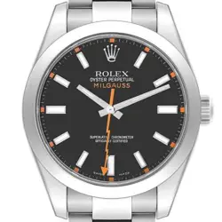 ROLEX MILGAUSS 40MM BLACK DIAL STEEL MENS WATCH 116400 BOX CARD
