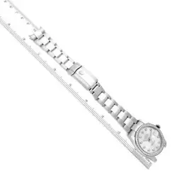 ROLEX DATEJUST SILVER DIAL DIAMOND STEEL WHITE GOLD MENS WATCH 116244